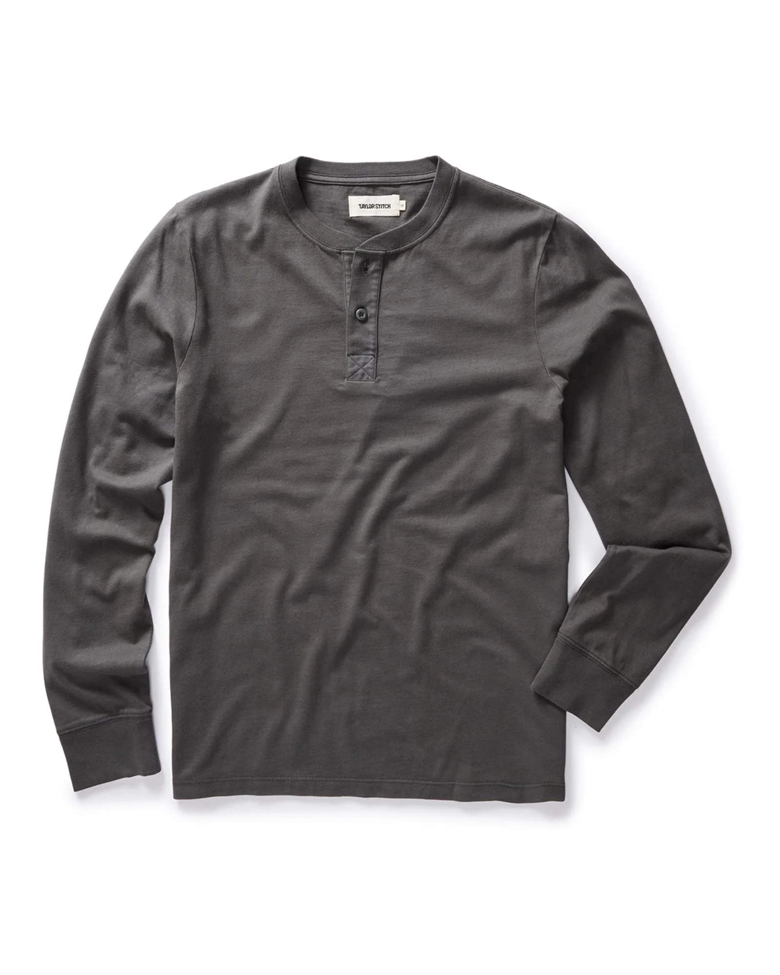 The Organic Cotton Henley in Faded Black