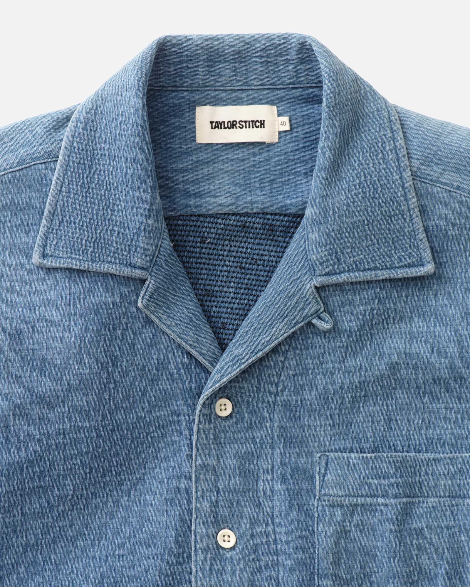 The Hawthorne Shirt in Washed Indigo Crepe - Image 4
