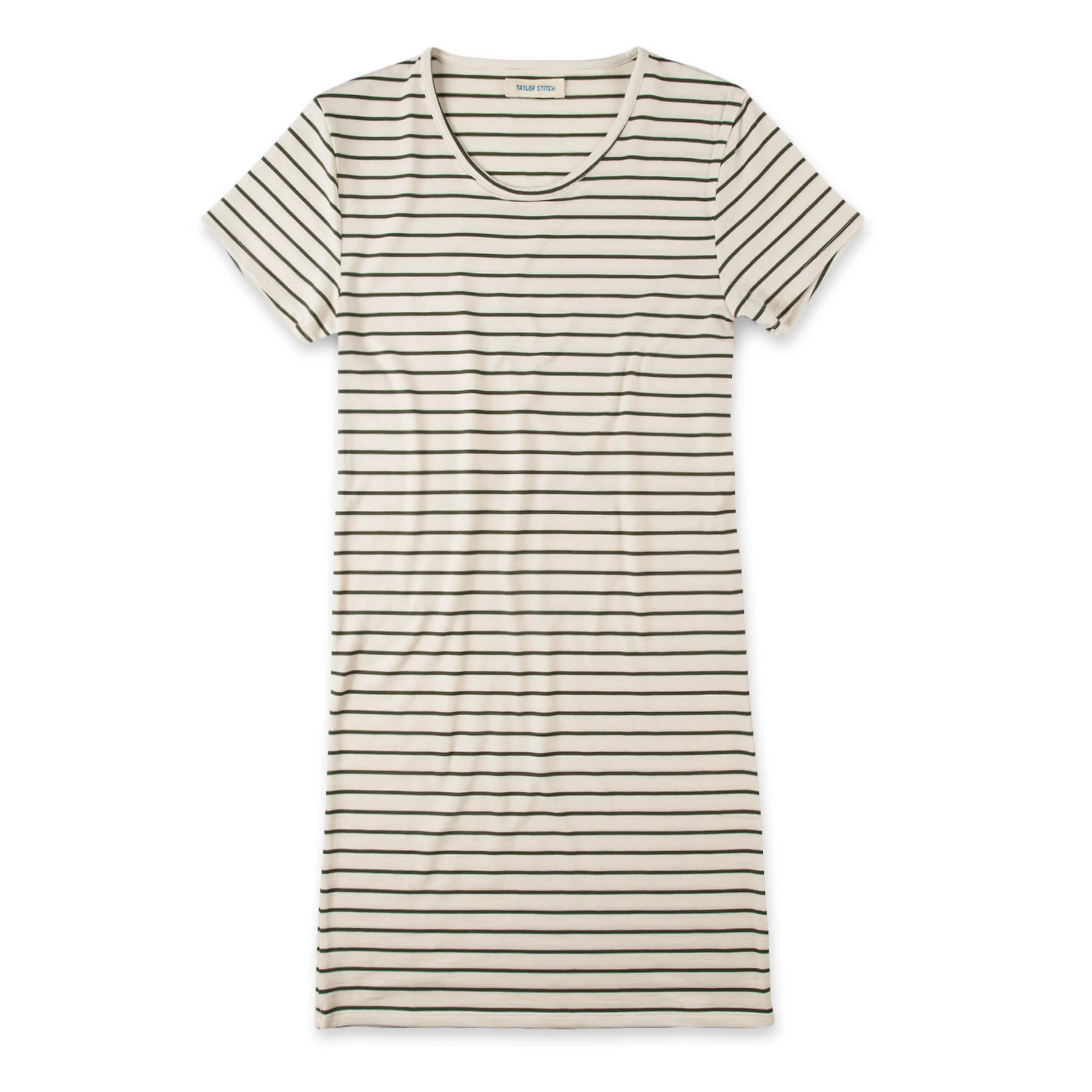 The Sausalito Dress in Forest Stripe Mercerized Merino